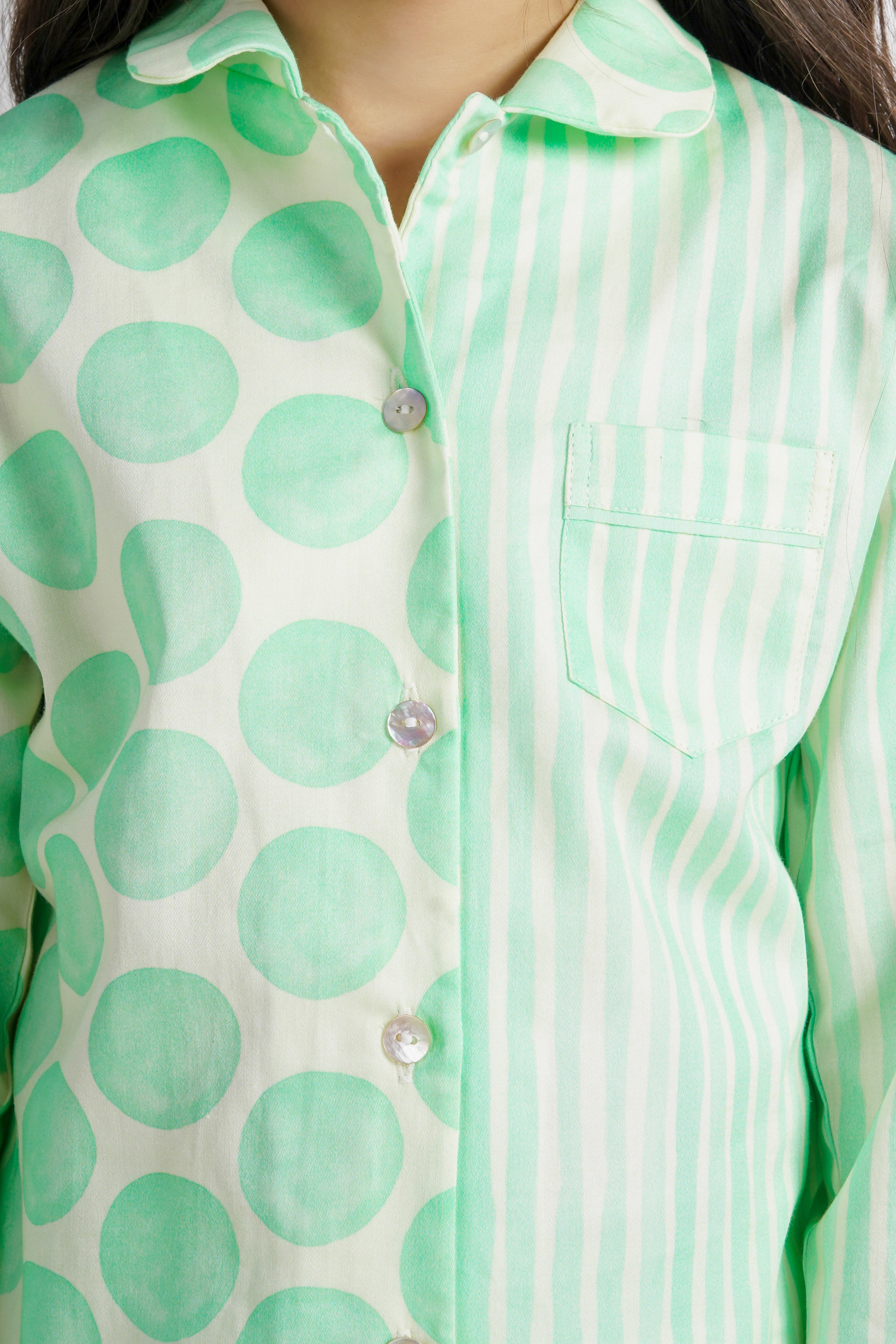 Mint Burst Pyjama Set - Love The Pink Elephant