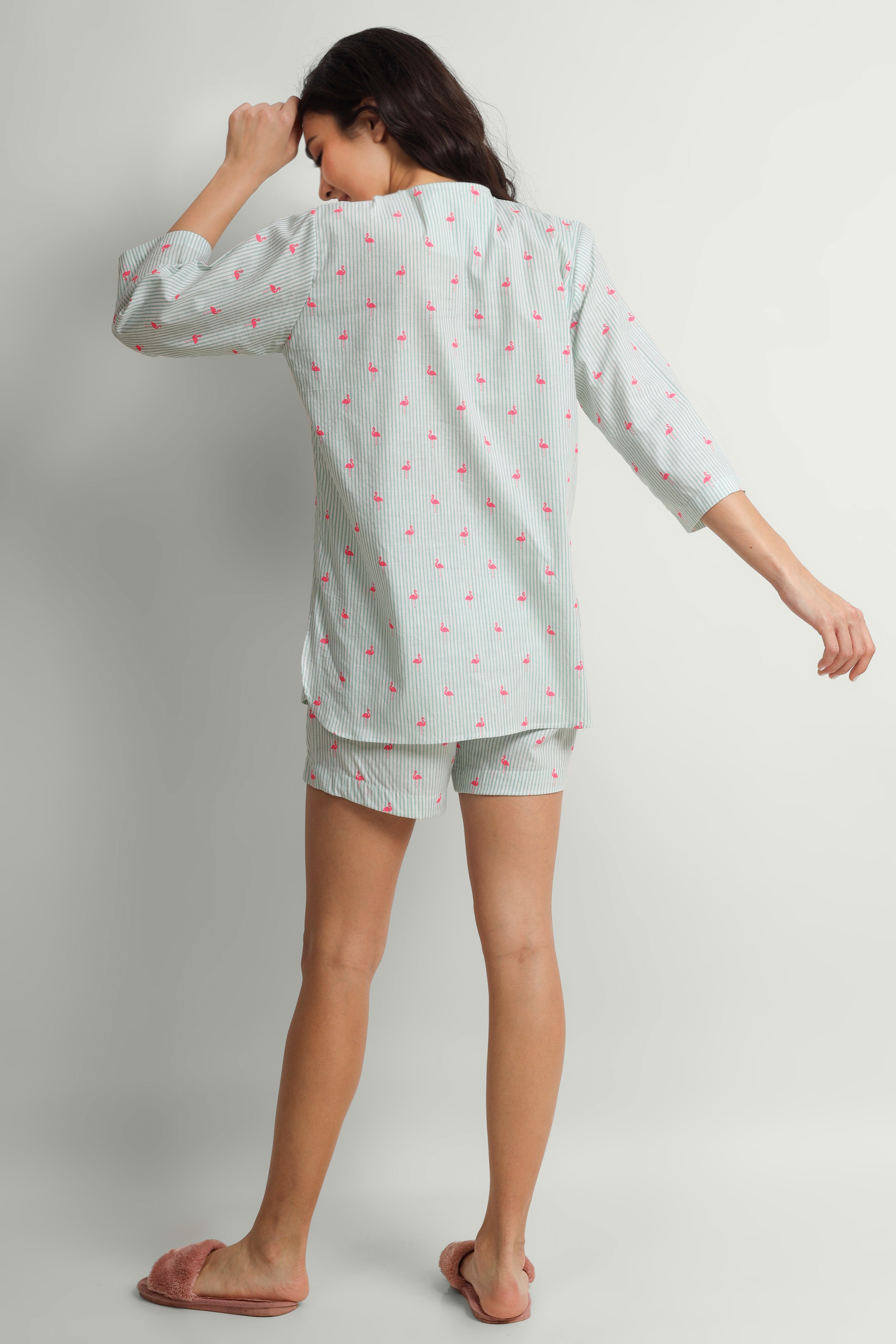 Flamingo Garden Shorts Set - Love The Pink Elephant
