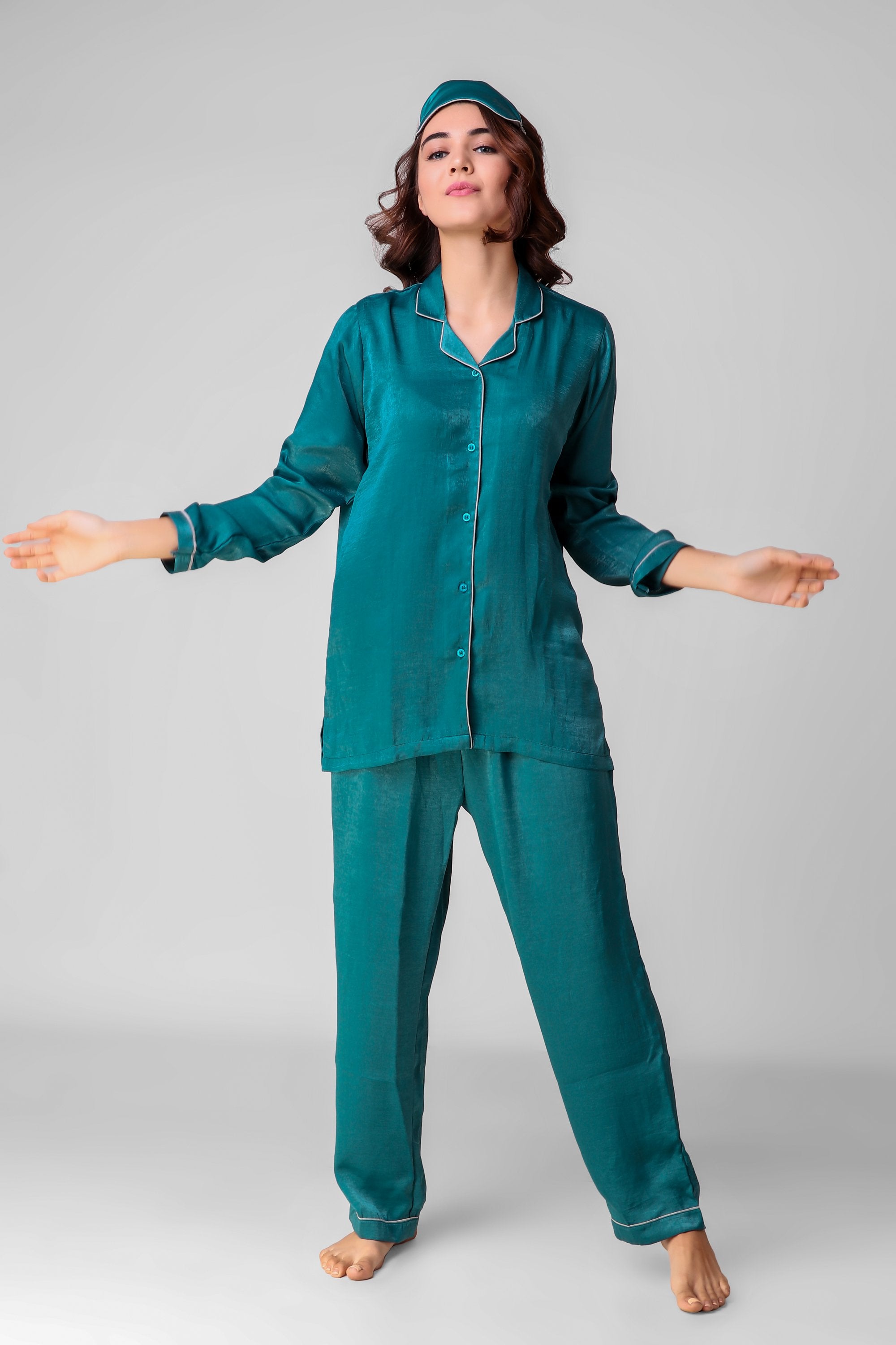 Teal Love Full Jammies Set - Love The Pink Elephant