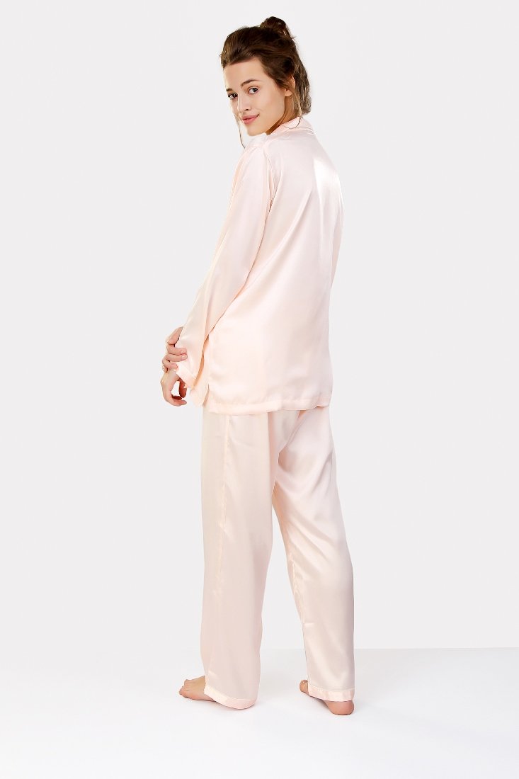 Peach Satin Night Suit - Love The Pink Elephant