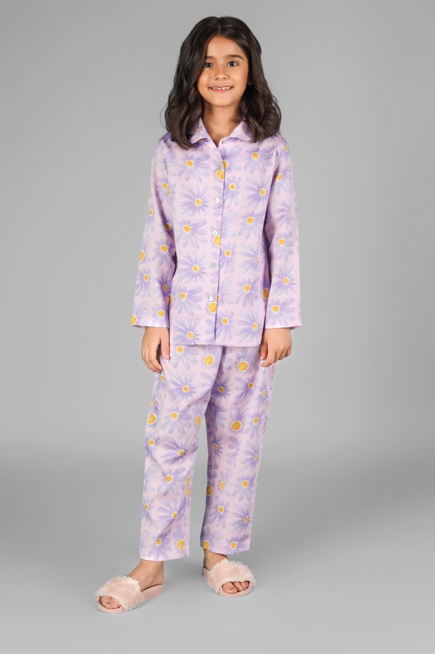 Button Daisy Pyjama Set - Love The Pink Elephant