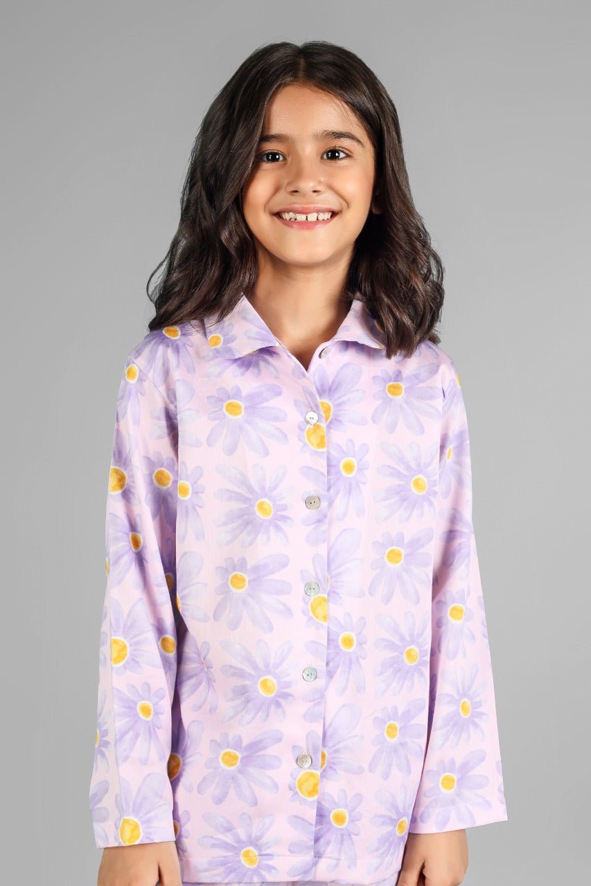 Button Daisy Pyjama Set - Love The Pink Elephant