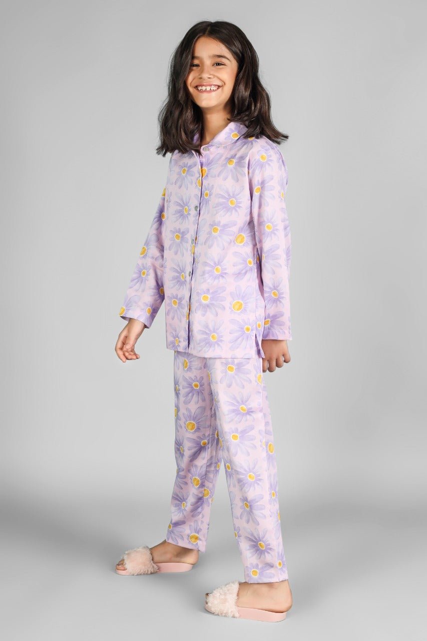 Button Daisy Pyjama Set - Love The Pink Elephant