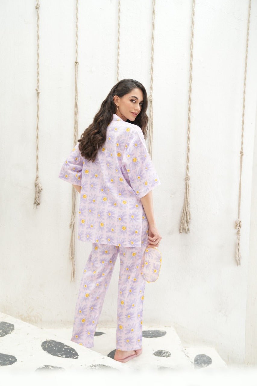 Button Daisy Pyjama Set - Love The Pink Elephant