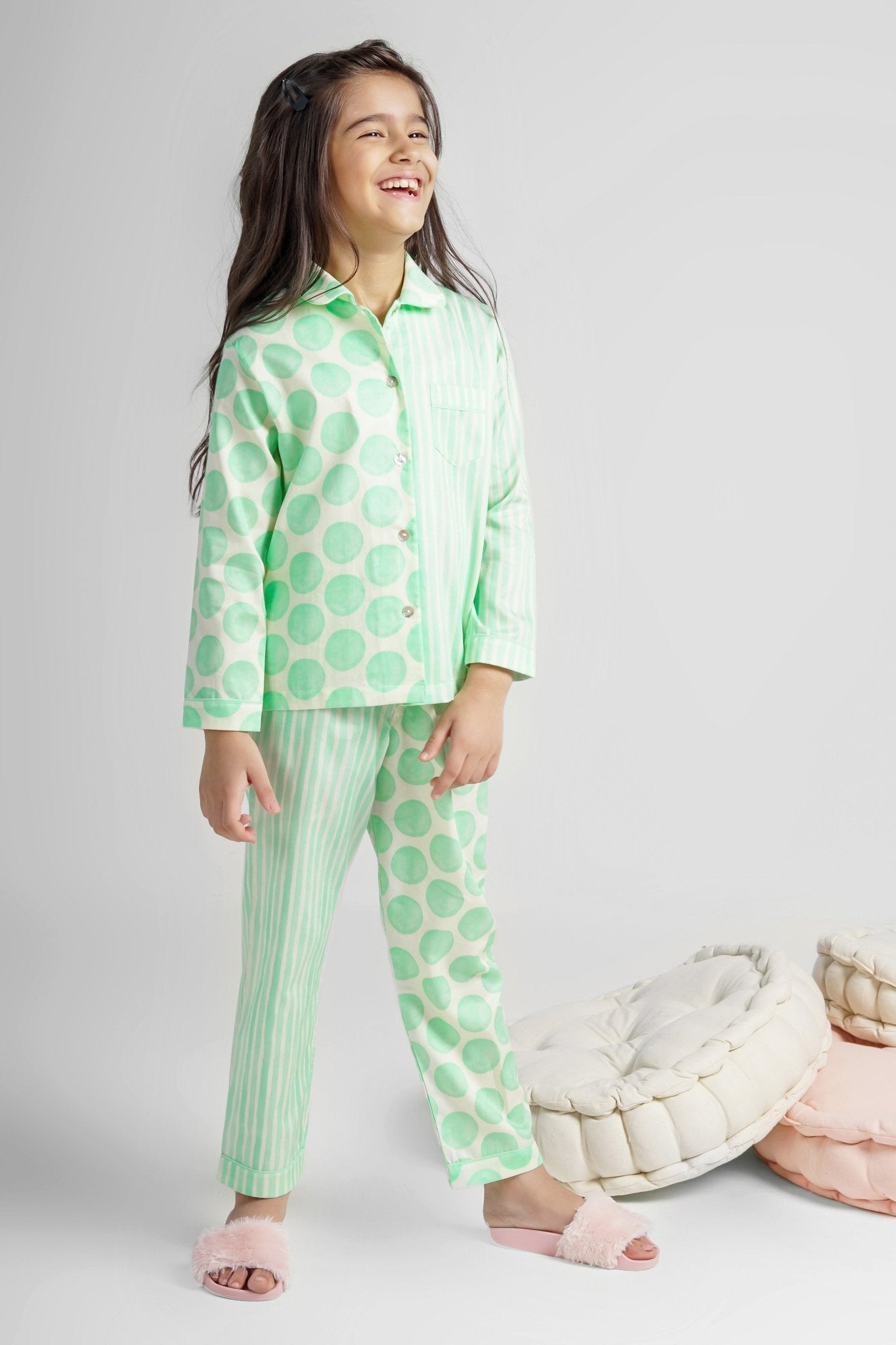 Mint Burst Pyjama Set - Pyjama Set-Love The Pink Elephant