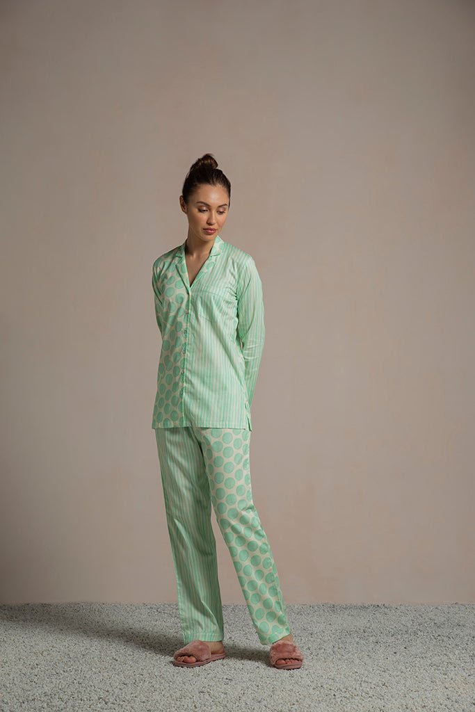 Mint Burst Pyjama Set - Full Jammies Set-Love The Pink Elephant