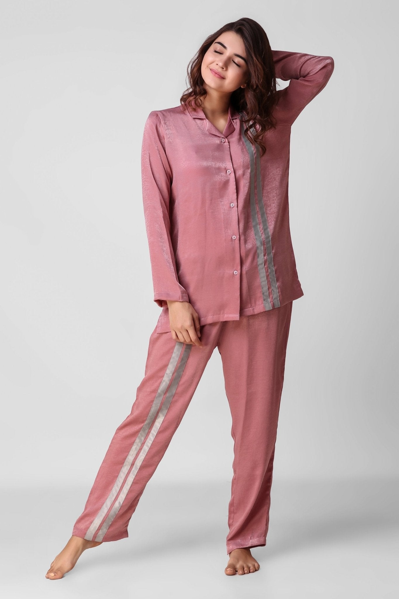 Pink Stripy Full Jammies Set - Love The Pink Elephant