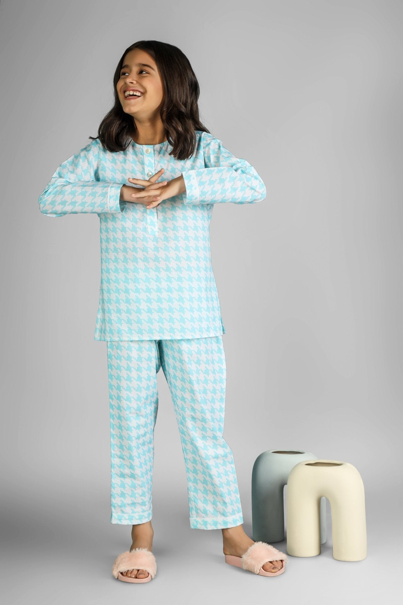 Powder Puff Pyjama Set - -Love The Pink Elephant
