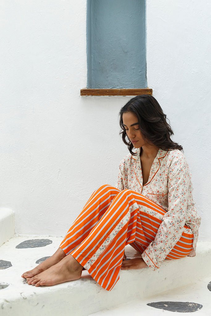 Vintage Garden Jammies Set - Nightsuit-Love The Pink Elephant